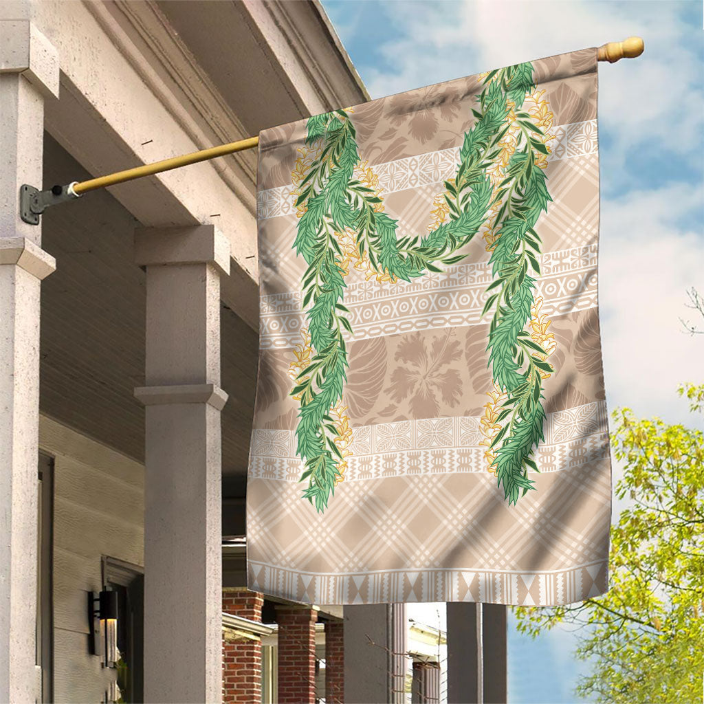 Hawai'i Paniolo Maile Twisted Lei Garden Flag Almond Brown