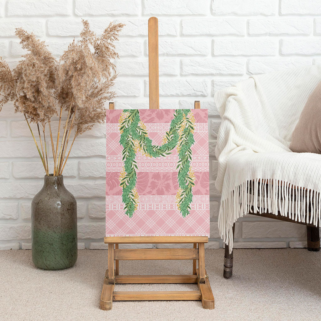 Hawai'i Paniolo Maile Twisted Lei Canvas Wall Art Dusty Rose LT7 - Polynesian Pride