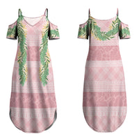 Hawai'i Paniolo Maile Twisted Lei Couples Matching Summer Maxi Dress and Hawaiian Shirt Dusty Rose LT7 - Polynesian Pride