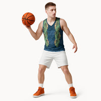 Hawai'i Paniolo Maile Twisted Lei Basketball Jersey Cobalt Blue LT7 - Polynesian Pride