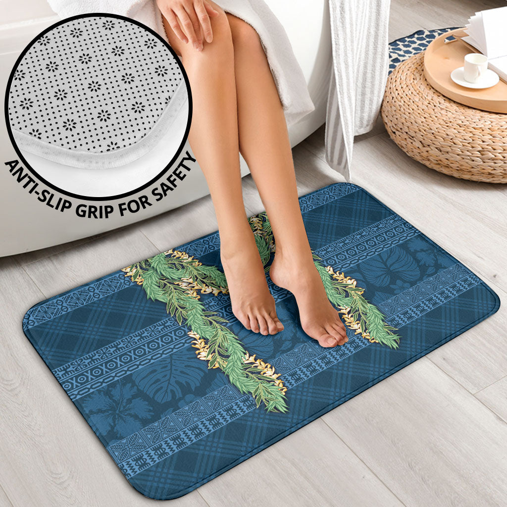 Hawai'i Paniolo Maile Twisted Lei Bathroom Set Cobalt Blue LT7 - Polynesian Pride