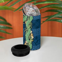 Hawai'i Paniolo Maile Twisted Lei 4 in 1 Can Cooler Tumbler Cobalt Blue LT7 - Polynesian Pride
