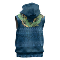 Hawai'i Paniolo Maile Twisted Lei Sleeveless Hoodie Cobalt Blue LT7 - Polynesian Pride