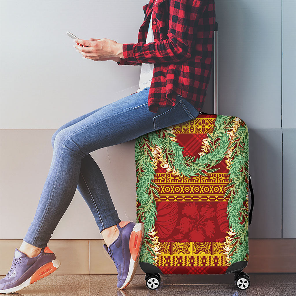 Hawai'i Paniolo Maile Twisted Lei Luggage Cover Hilo Royal Red LT7 - Polynesian Pride