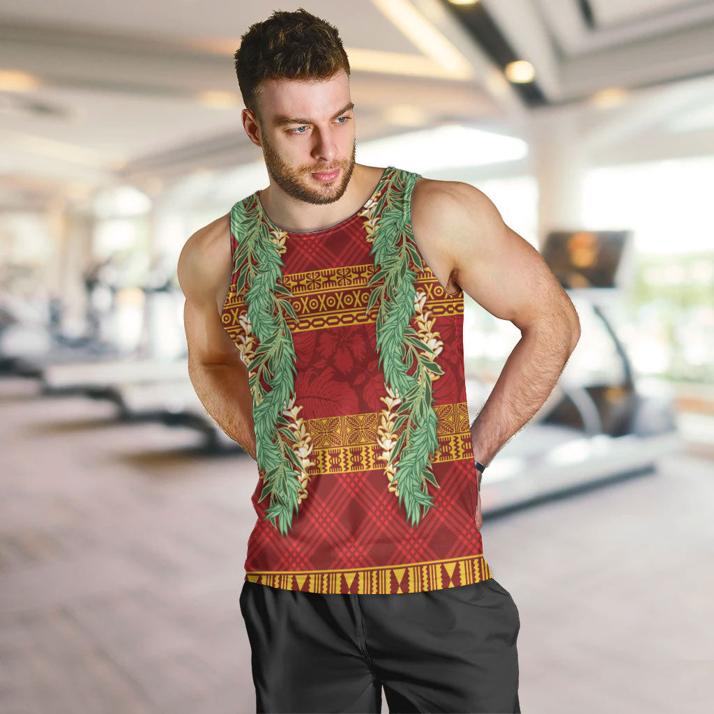Hawai'i Paniolo Maile Twisted Lei Men Tank Top Hilo Royal Red