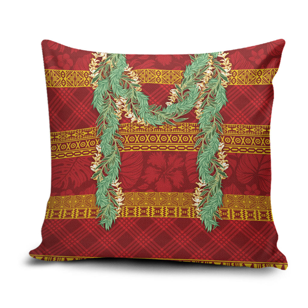 Hawai'i Paniolo Maile Twisted Lei Pillow Cover Hilo Royal Red