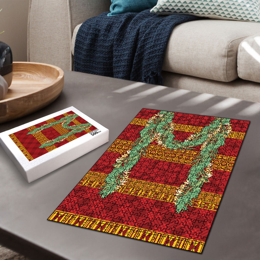 Hawai'i Paniolo Maile Twisted Lei Puzzle Hilo Royal Red LT7 - Polynesian Pride