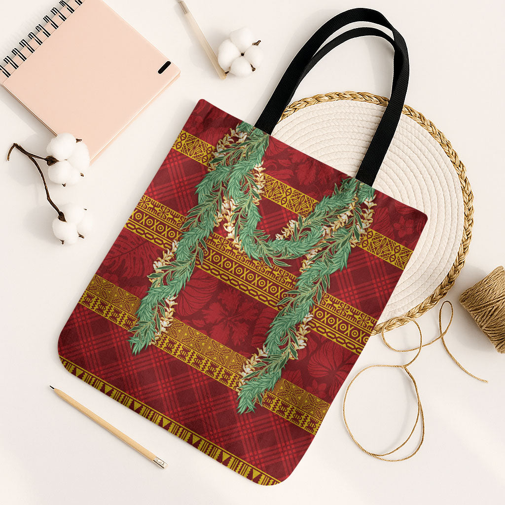Hawai'i Paniolo Maile Twisted Lei Tote Bag Hilo Royal Red