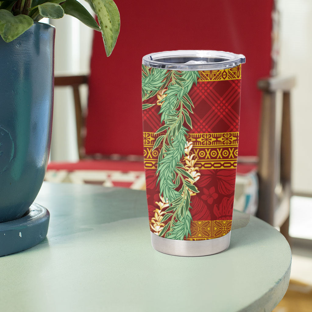 Hawai'i Paniolo Maile Twisted Lei Tumbler Cup Hilo Royal Red LT7 - Polynesian Pride
