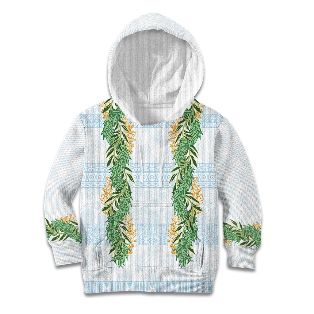 Hawai'i Paniolo Maile Twisted Lei Kid Hoodie Winter White
