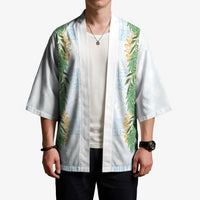 Hawai'i Paniolo Maile Twisted Lei Kimono Winter White LT7 - Polynesian Pride