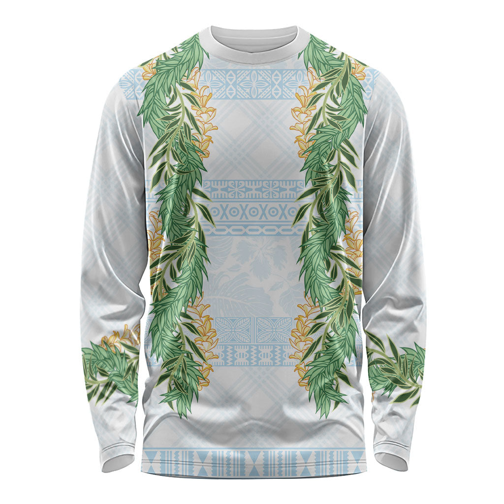 Hawai'i Paniolo Maile Twisted Lei Long Sleeve Shirt Winter White
