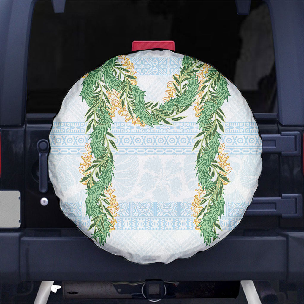 Hawai'i Paniolo Maile Twisted Lei Spare Tire Cover Winter White