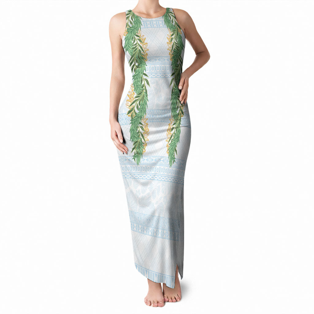 Hawai'i Paniolo Maile Twisted Lei Tank Maxi Dress Winter White