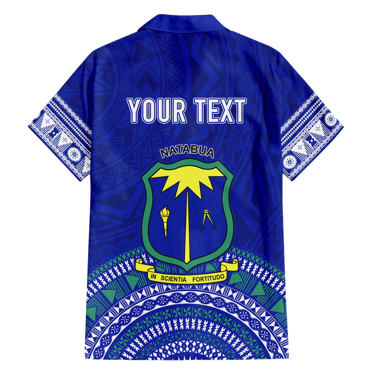 Personalised Fiji Natabua High School Family Matching Off Shoulder Long Sleeve Dress and Hawaiian Shirt Kaviti Tapa Mix Colors Proud NHS LT7 - Polynesian Pride