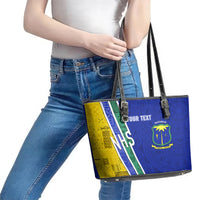 Personalised Fiji Natabua High School Leather Tote Bag Kaviti Tapa Mix Colors Proud NHS LT7 - Polynesian Pride