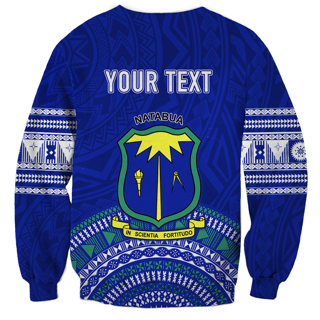Personalised Fiji Natabua High School Sweatshirt Kaviti Tapa Mix Colors Proud NHS LT7 - Polynesian Pride