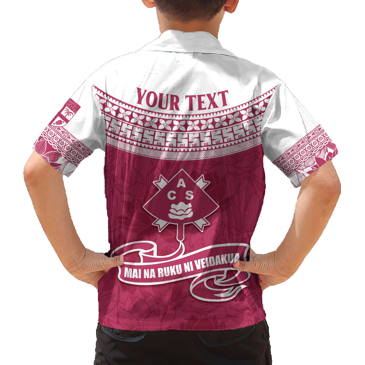 Personalised Fiji Adi Cakobau School Family Matching Summer Maxi Dress and Hawaiian Shirt ACS Old Girls Lotus Mix Masi LT7 - Polynesian Pride