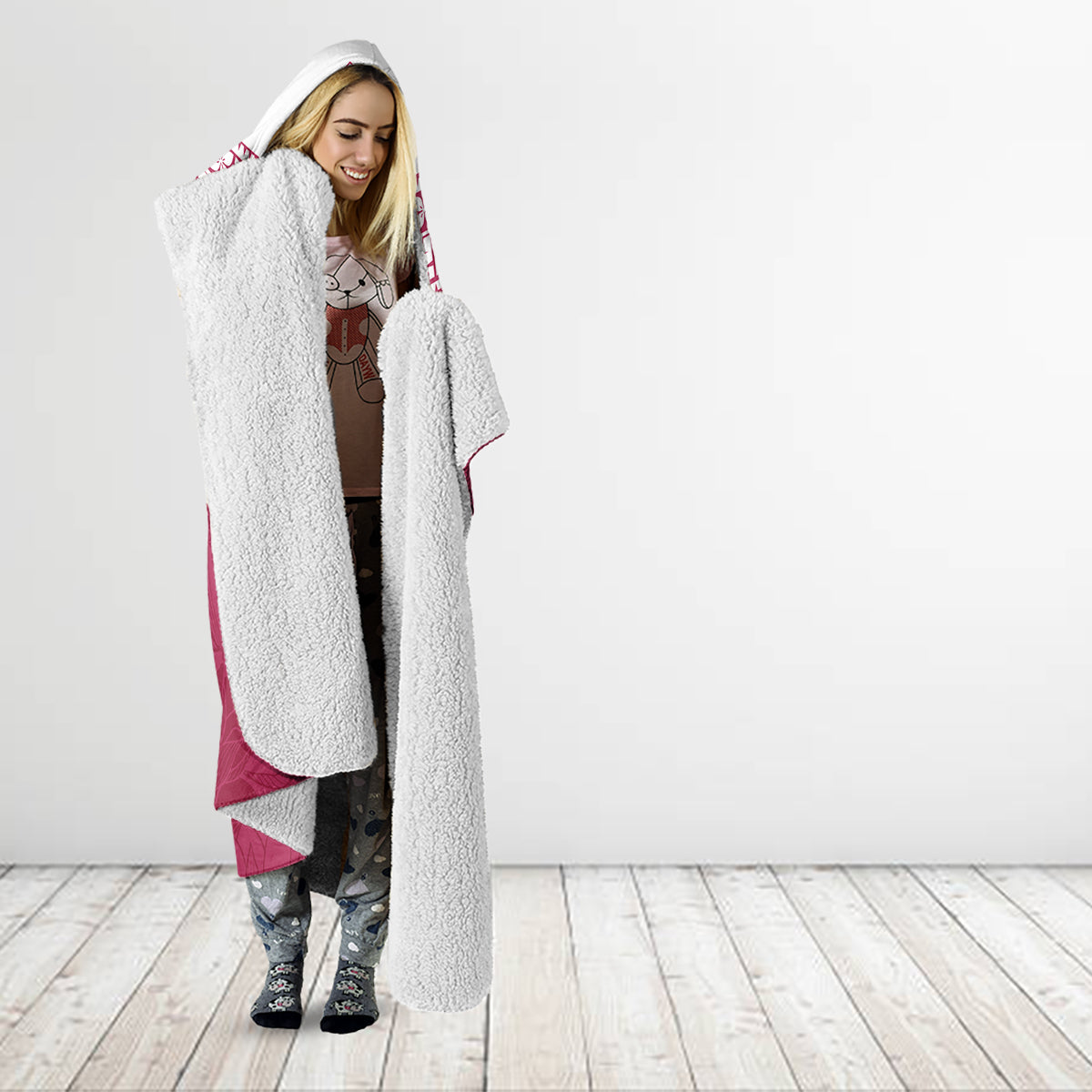 Personalised Fiji Adi Cakobau School Hooded Blanket ACS Old Girls Lotus Mix Masi LT7 - Polynesian Pride