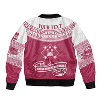 Personalised Fiji Adi Cakobau School Sleeve Zip Bomber Jacket ACS Old Girls Lotus Mix Masi LT7 - Polynesian Pride