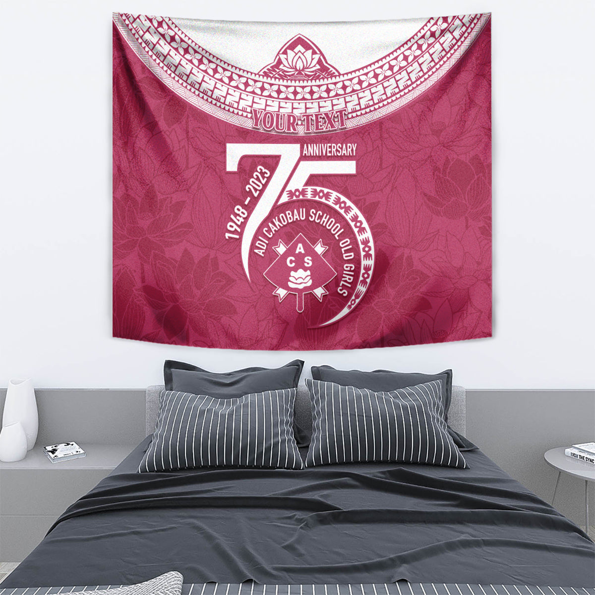 Personalised Fiji Adi Cakobau School Tapestry ACS Old Girls Lotus Mix Masi LT7 - Polynesian Pride