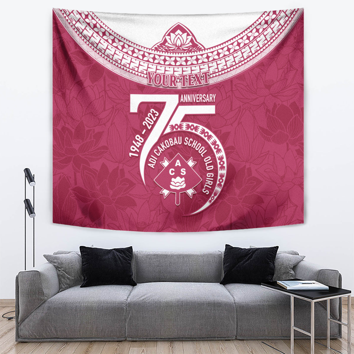 Personalised Fiji Adi Cakobau School Tapestry ACS Old Girls Lotus Mix Masi LT7 - Polynesian Pride