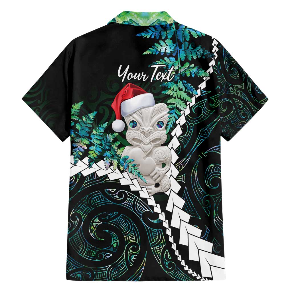 New Zealand Personalised Hawaiian Shirt Meri Kirihimete Kowhaiwhai Mix Paua Shell - Emerald LT7 - Polynesian Pride