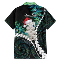 New Zealand Personalised Hawaiian Shirt Meri Kirihimete Kowhaiwhai Mix Paua Shell - Emerald LT7 - Polynesian Pride