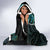 New Zealand Personalised Hooded Blanket Meri Kirihimete Kowhaiwhai Mix Paua Shell - Emerald