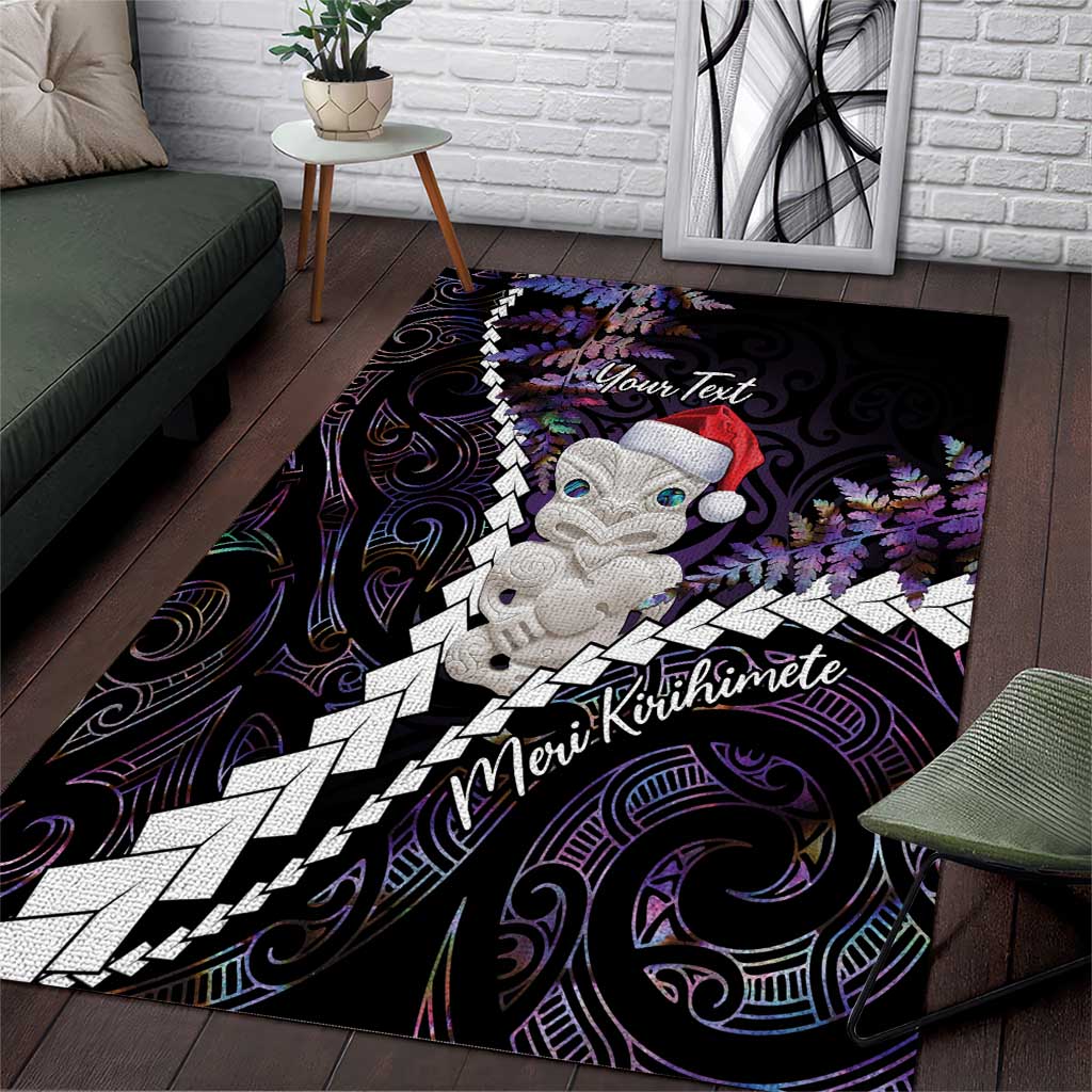 New Zealand Personalised Area Rug Meri Kirihimete Kowhaiwhai Mix Paua Shell - Amethys