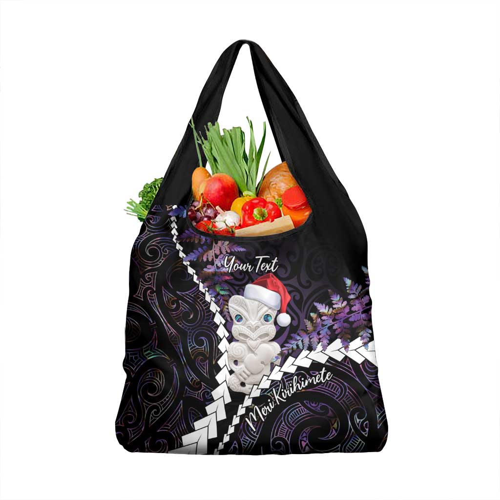 New Zealand Personalised Grocery Bag Meri Kirihimete Kowhaiwhai Mix Paua Shell - Amethys
