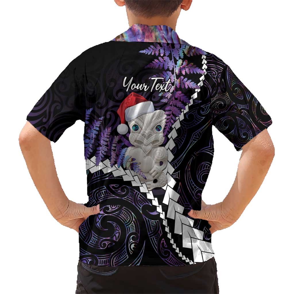 New Zealand Personalised Hawaiian Shirt Meri Kirihimete Kowhaiwhai Mix Paua Shell - Amethys LT7 - Polynesian Pride