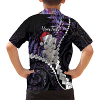New Zealand Personalised Hawaiian Shirt Meri Kirihimete Kowhaiwhai Mix Paua Shell - Amethys LT7 - Polynesian Pride