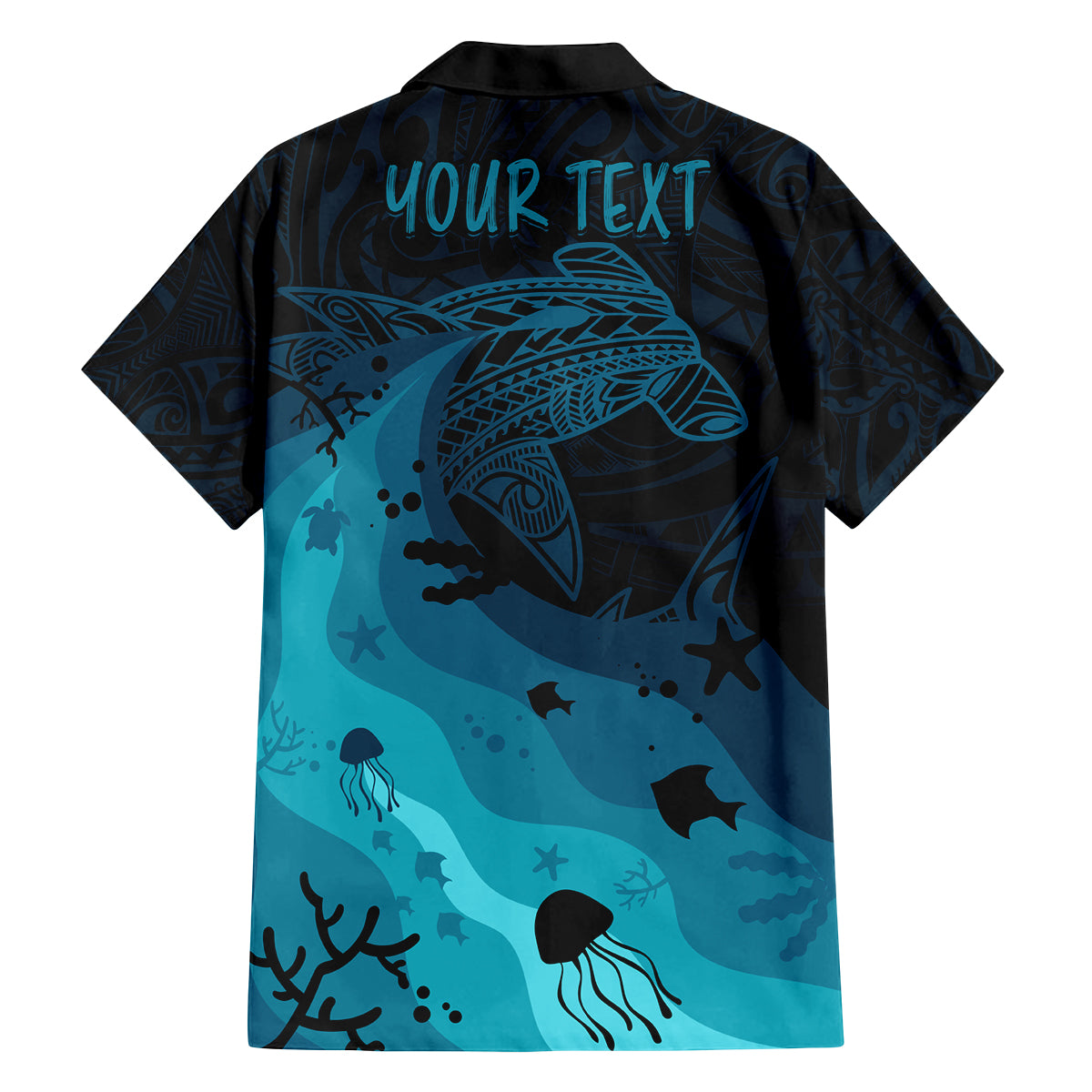 Polynesian Shark Family Matching Long Sleeve Bodycon Dress and Hawaiian Shirt Under The Waves LT7 - Polynesian Pride