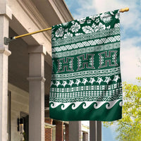 Hawaii Rainbow Warriors Christmas Garden Flag Kakau Motifs LT7 House Flag Green - Polynesian Pride