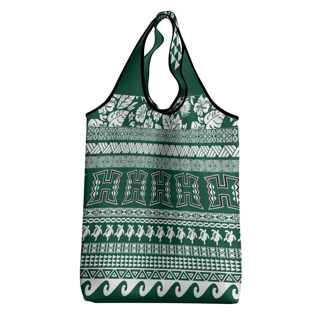 Hawaii Rainbow Warriors Christmas Grocery Bag Kakau Motifs
