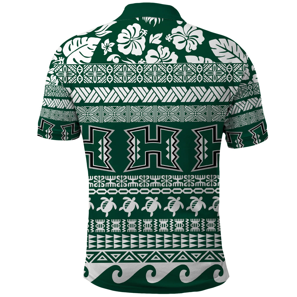 Hawaii Rainbow Warriors Christmas Polo Shirt Kakau Motifs LT7 - Polynesian Pride