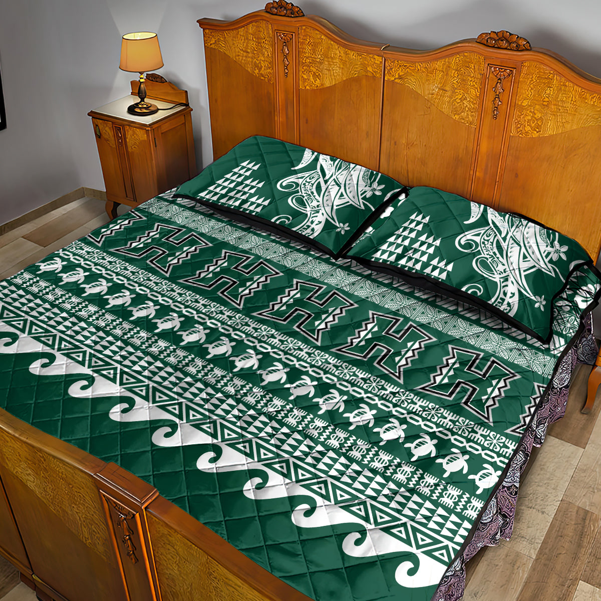 Hawaii Rainbow Warriors Christmas Quilt Bed Set Kakau Motifs LT7 - Polynesian Pride