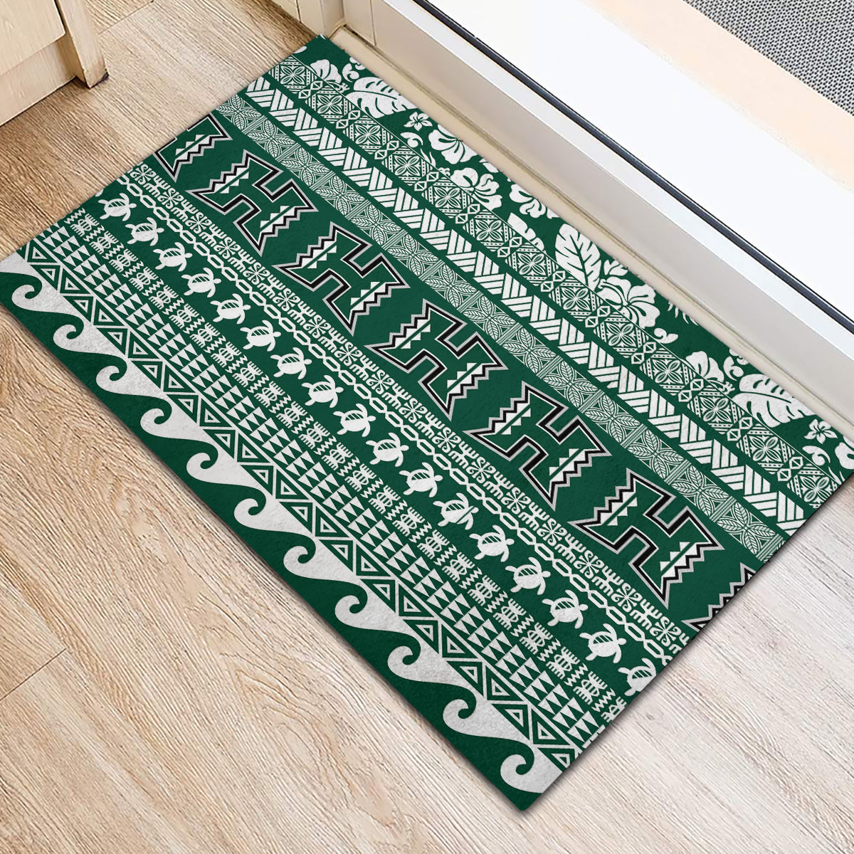 Hawaii Rainbow Warriors Christmas Rubber Doormat Kakau Motifs LT7 - Polynesian Pride