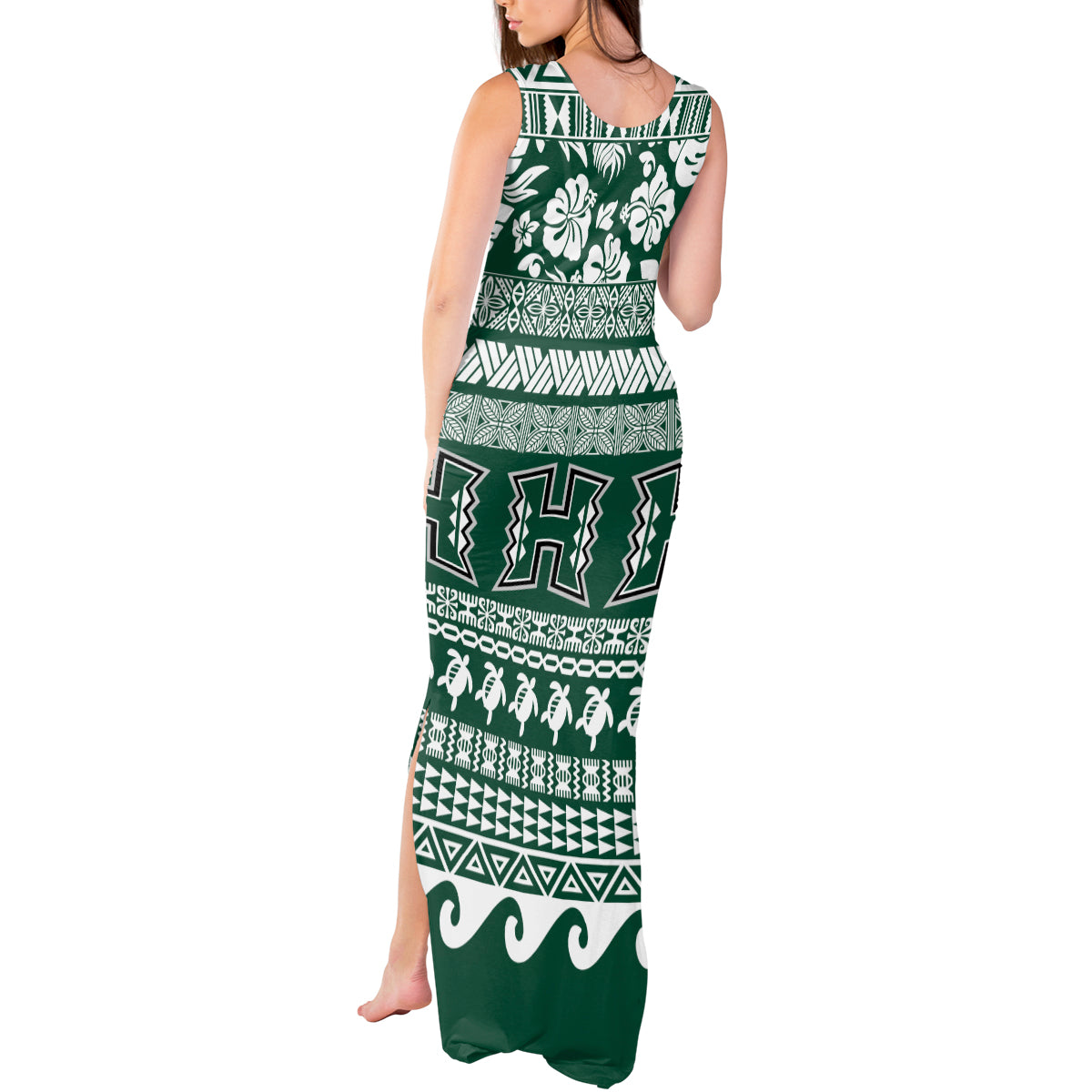 Hawaii Rainbow Warriors Christmas Tank Maxi Dress Kakau Motifs LT7 - Polynesian Pride