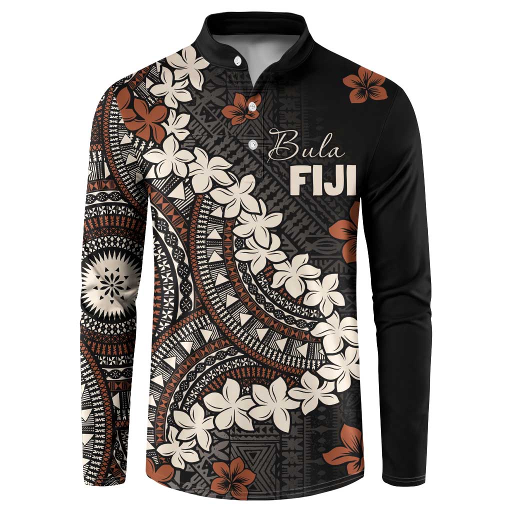 Bula Fiji Women's Day Button Sweatshirt Classic Masi Tapa