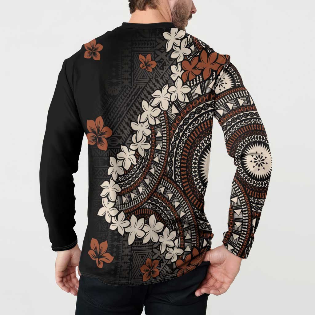 Bula Fiji Women's Day Button Sweatshirt Classic Masi Tapa