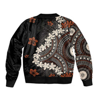 Bula Fiji Women's Day Sleeve Zip Bomber Jacket Classic Masi Tapa