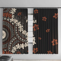 Bula Fiji Women's Day Window Curtain Classic Masi Tapa LT7 With Hooks Brown - Polynesian Pride