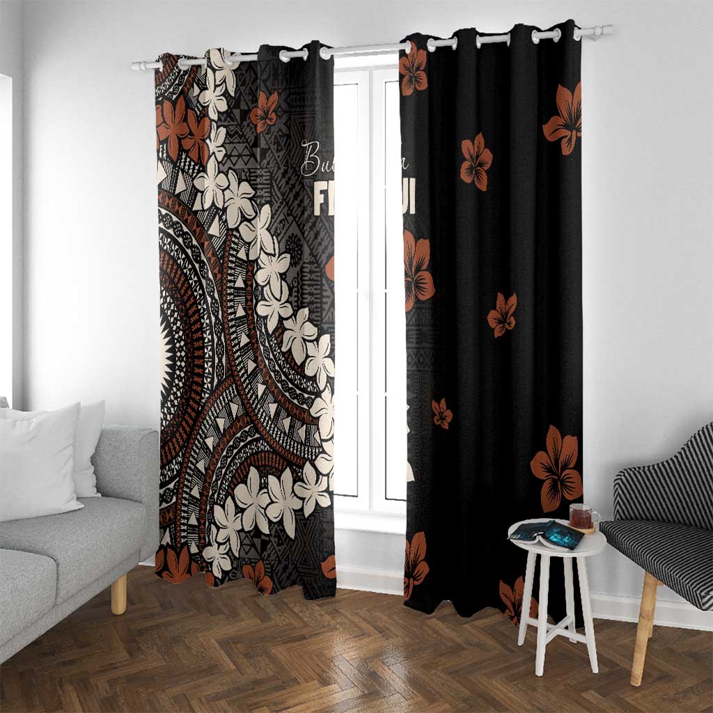 Bula Fiji Women's Day Window Curtain Classic Masi Tapa LT7 With Grommets Brown - Polynesian Pride
