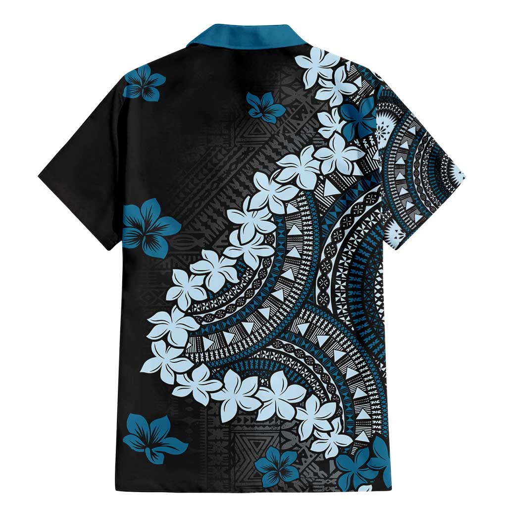 Bula Fiji Women's Day Family Matching Mermaid Dress and Hawaiian Shirt Indigo Masi Tapa LT7 - Polynesian Pride