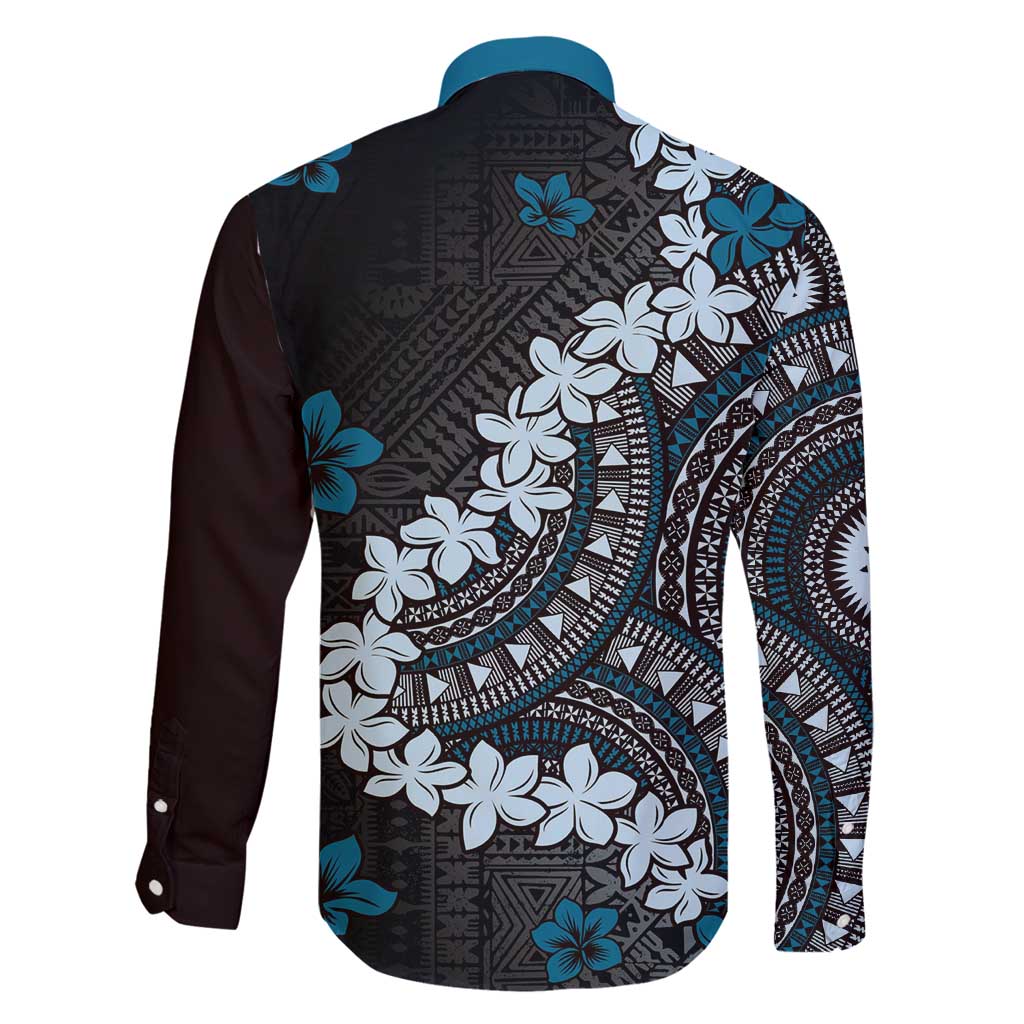 Bula Fiji Women's Day Family Matching Puletasi and Hawaiian Shirt Indigo Masi Tapa LT7 - Polynesian Pride