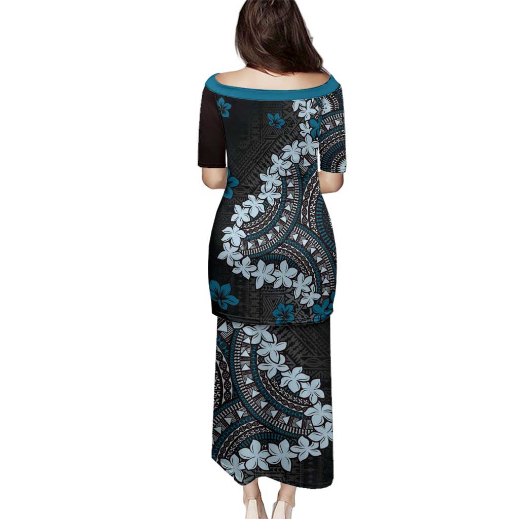 Bula Fiji Women's Day Family Matching Puletasi and Hawaiian Shirt Indigo Masi Tapa LT7 - Polynesian Pride