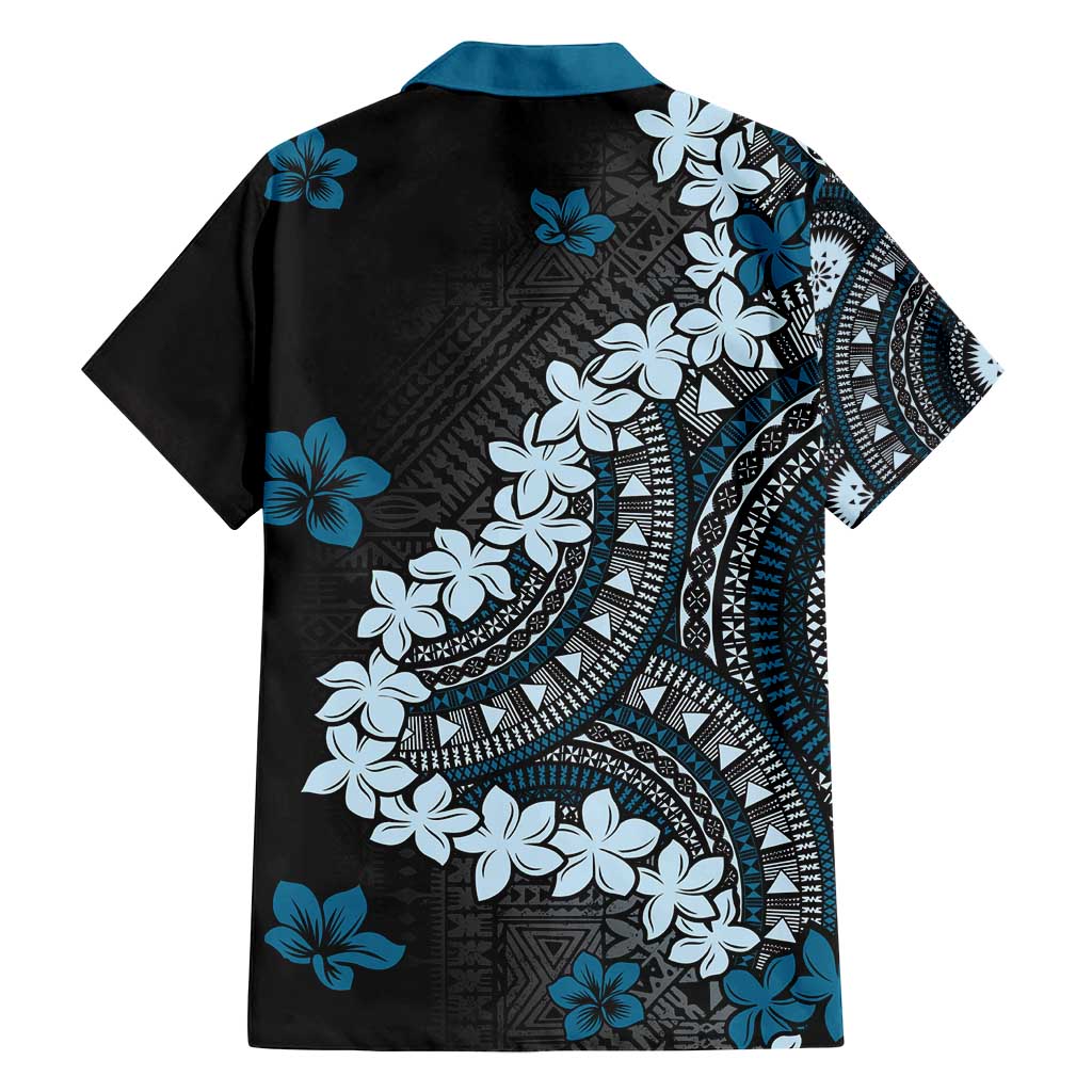 Bula Fiji Women's Day Family Matching Tank Maxi Dress and Hawaiian Shirt Indigo Masi Tapa LT7 - Polynesian Pride