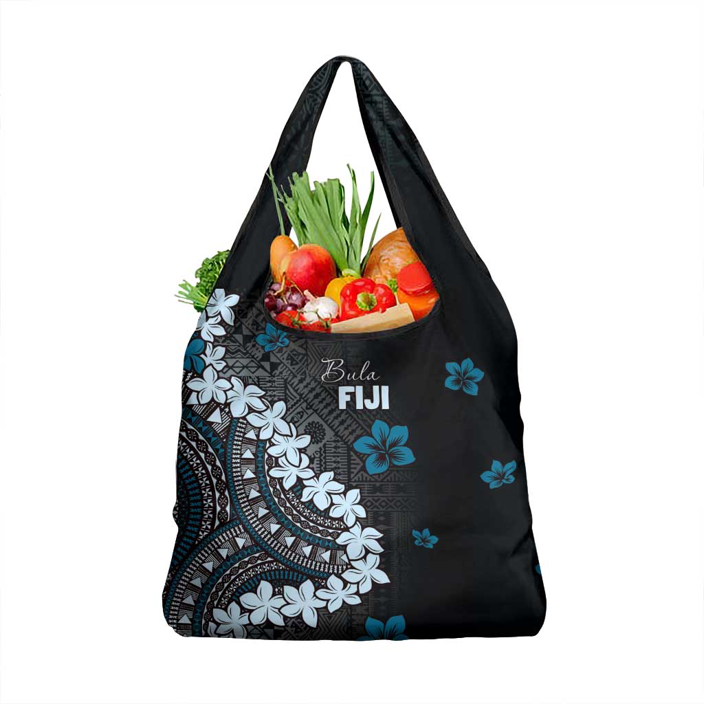 Bula Fiji Women's Day Grocery Bag Indigo Masi Tapa